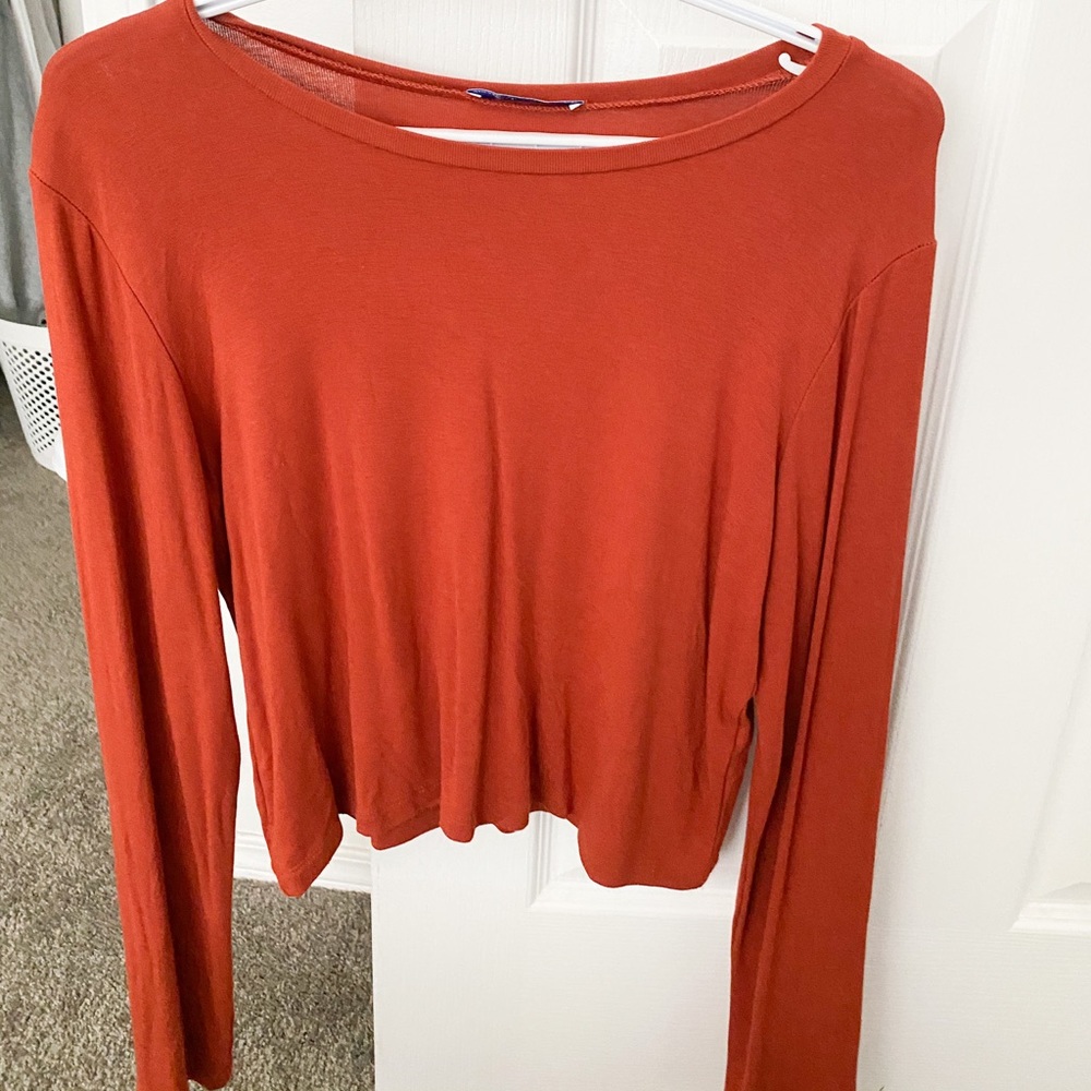 Zara Rust Cropped Sweater